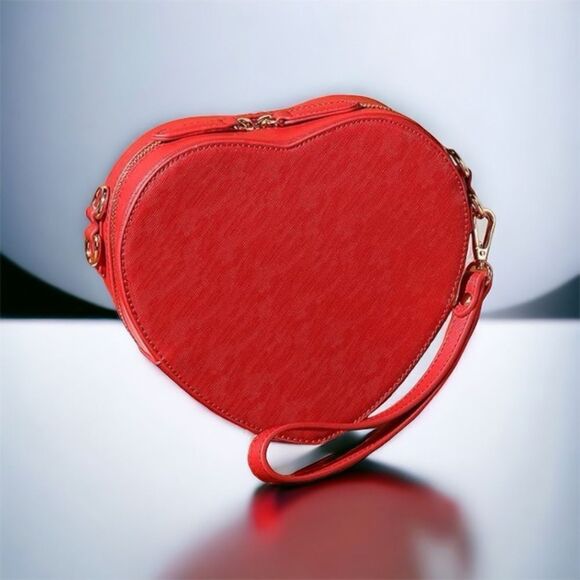 CGYGP Heart Purse Vegan Leather Shoulder Handbag With Wrist Strap - Picture 1 of 10